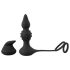 Rebel 2-i-1 – genopladelig, trådløs analvibrator med penisring (sort)