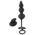 Rebel 2-i-1 – genopladelig, trådløs analvibrator med penisring (sort)
