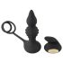Rebel 2-i-1 – genopladelig, trådløs analvibrator med penisring (sort)