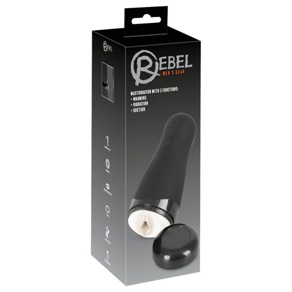 Rebel 3 Funktioner - genopladelig, varmende masturbator med vagina-form