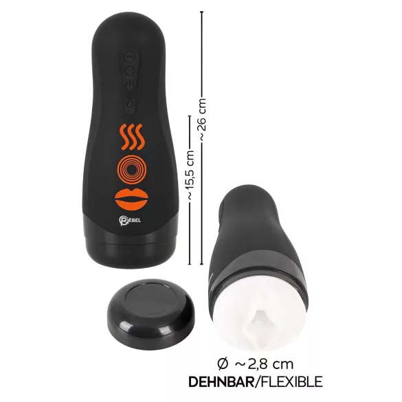 Rebel 3 Function - genopladelig, opvarmet kunstig vagina-masturbator