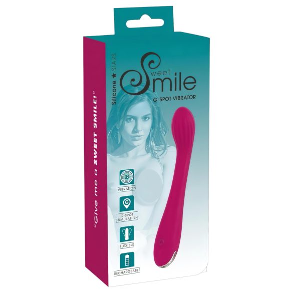 SMILE G-punkt - genopladelig, ribbet G-punkt vibrator (lilla)