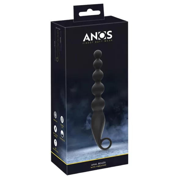 ANOS - analperlekæde vibrator - sort