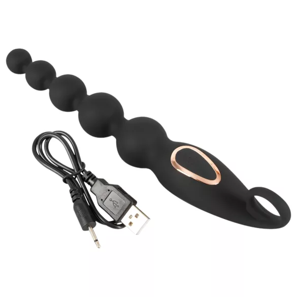 ANOS - analperlekæde vibrator - sort