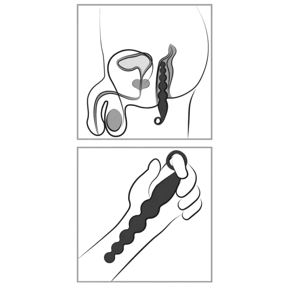 ANOS - analperlekæde vibrator - sort