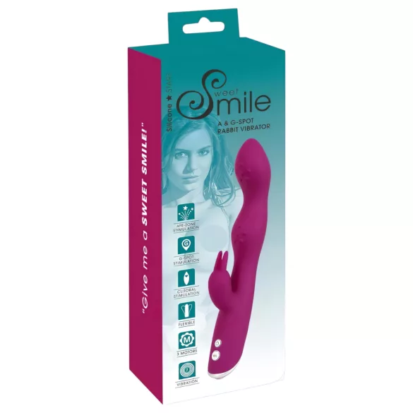 SMILE - vibrator med fleksibel klitorisarm til A- og G-punkt - lilla