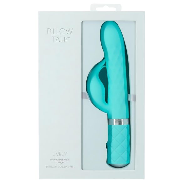 Pillow Talk Lively - genopladelig klitorisvibrator med arm (turkis)