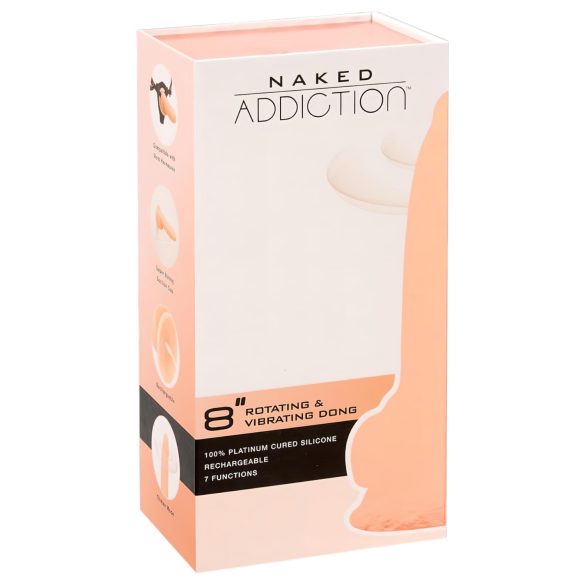 Naked Addiction Drejeligt Vibrator (20cm) - Naturlig