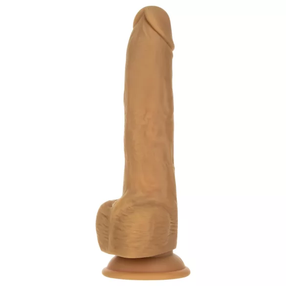 Naked Addiction - thrusting dildo vibrator - mørk - 23cm