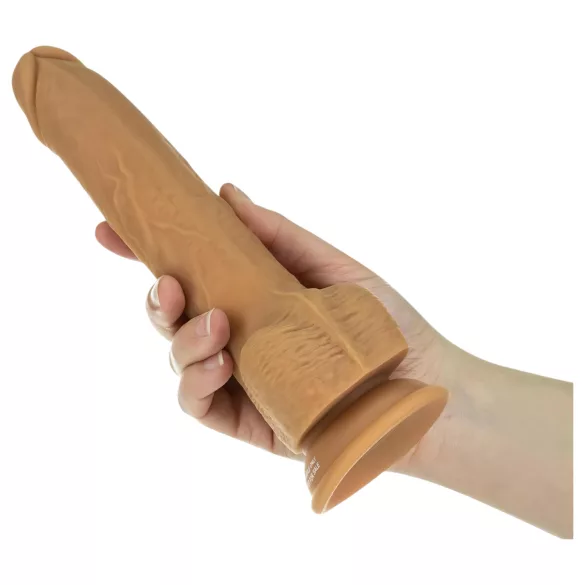 Naked Addiction - thrusting dildo vibrator - mørk - 23cm