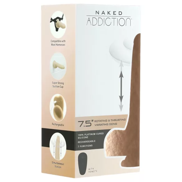 Naked Addiction Thrusting 7,5 - stødp   ibrator (19 cm, naturfarvet)