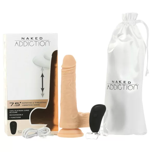 Naked Addiction Thrusting 7,5 - stødp   ibrator (19 cm, naturfarvet)