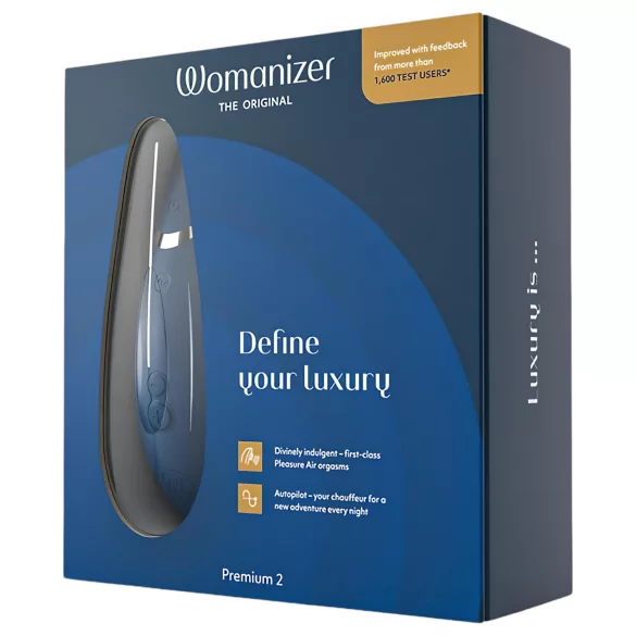 Womanizer Premium 2 - klitorisvibrator med lufttryk - blå