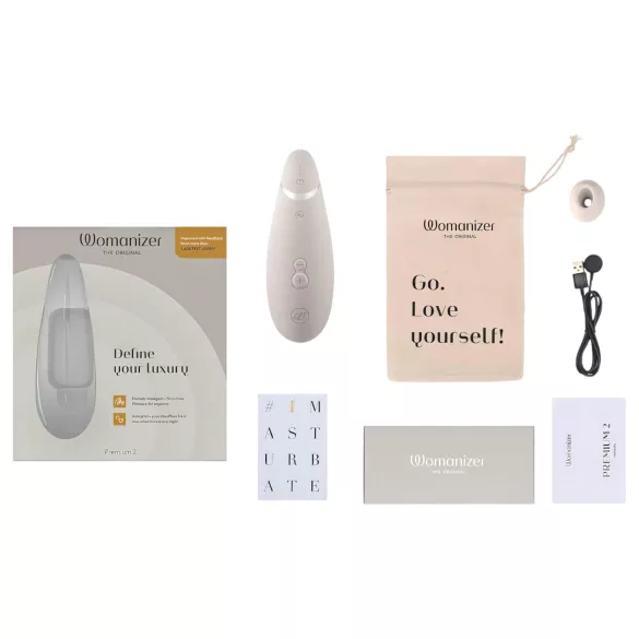 Womanizer Premium 2 - klitorisvibrator med lufttryk - hvid