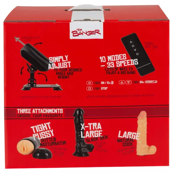 The Banger - sexmaskine - inkl. 2 dildoer og 1 kunstig vagina