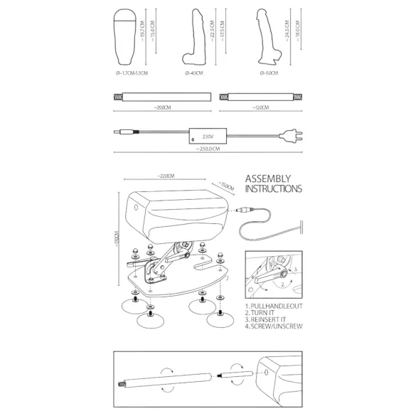 The Banger - sexmaskine - inkl. 2 dildoer og 1 kunstig vagina