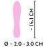 Cuties Mini 3 - genopladelig, vandtæt, rillet vibrator (pink)