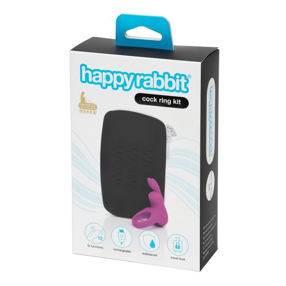 Happyrabbit Cock Kit - Vibrerende penisring med opbevaring (lilla)