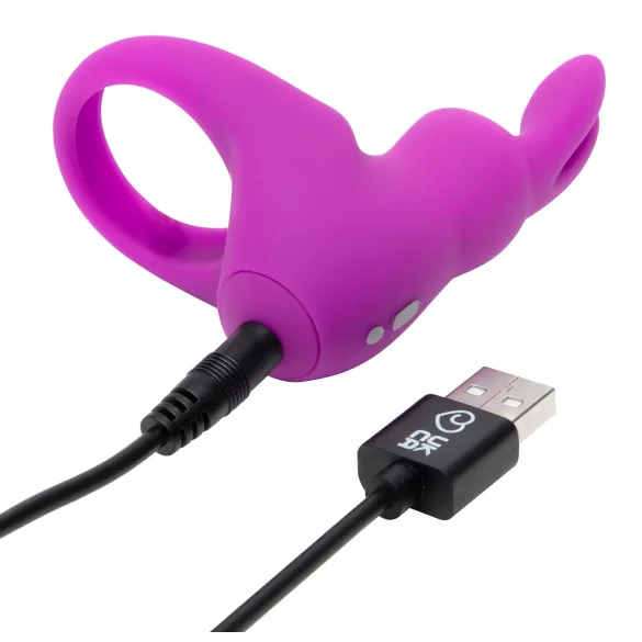 Happyrabbit - Vibrerende penisring med opbevaring - Silikone lilla