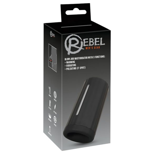 Rebel Blow Job - genopladelig, 3-funktions masturbator (sort)