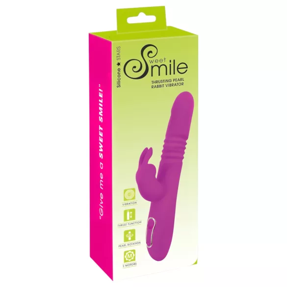 SMILE Rabbit - rabbit vibrator med klitorisarm og thrust/rotation - pink
