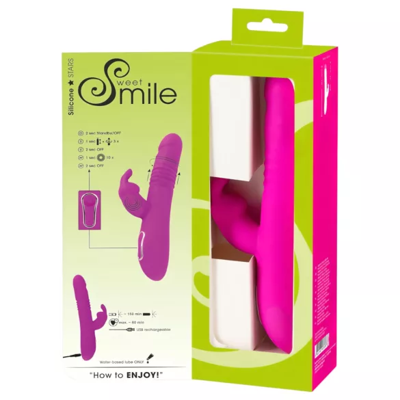 SMILE Rabbit - rabbit vibrator med klitorisarm og thrust/rotation - pink