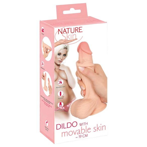 Naturtro dildo - 19cm (hudfarvet)