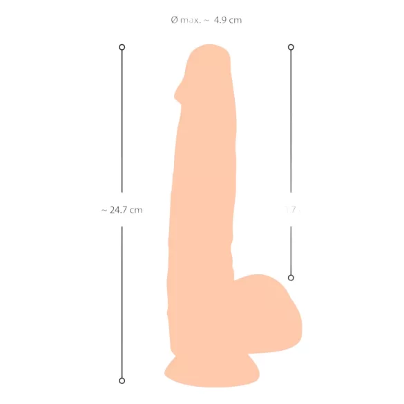 Natute Skin - dildo med hud - realistisk 25cm - naturfarve