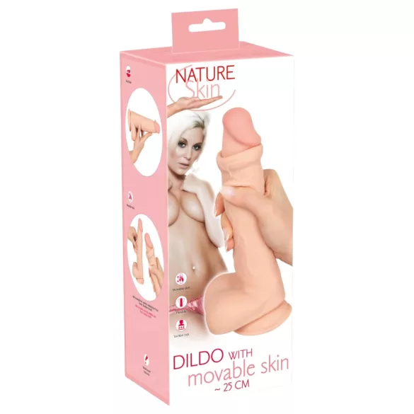 Natute Skin - dildo med hud - realistisk 25cm - naturfarve