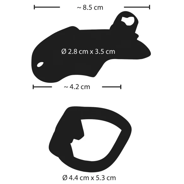 Fetish - penisketbur - metal - sølv