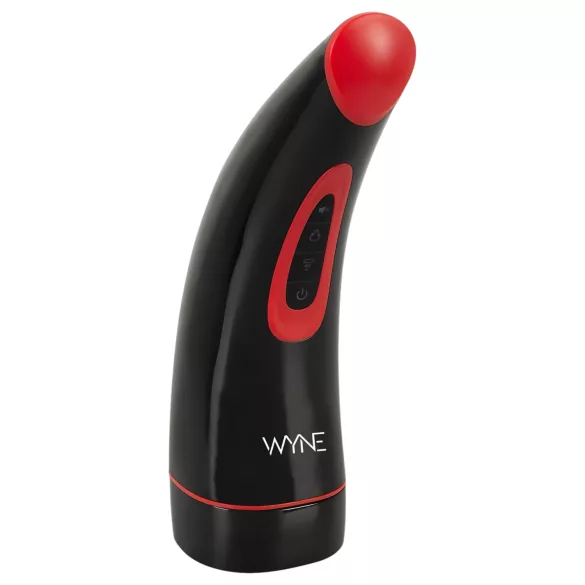 WYNE 03 - batteridrevet, vibrerende og sugende masturbator (sort)