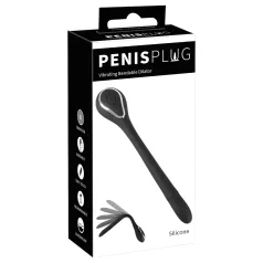 Penis Plug - vibrerende dilator - genopladelig - 1cm sort