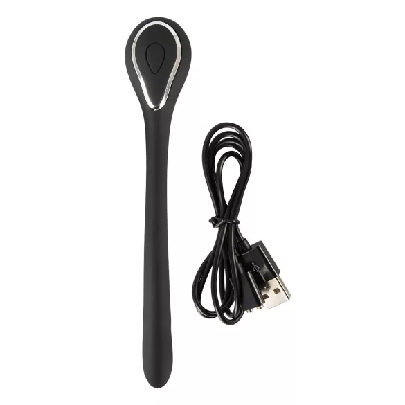 Penis Plug - vibrerende dilator - genopladelig - 1cm sort