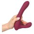 Javida - Roterende vibrator med klitorisstang (rød)