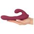 Javida - Roterende vibrator med klitorisstang (rød)