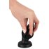 ANOS - ribbet blød anal plug - 5 cm (sort)