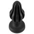 ANOS - ribbet blød anal plug - 7cm (sort)