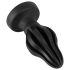 ANOS - ribbet blød anal plug - 7cm (sort)