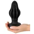 ANOS - rillet blød buttplug - 7 cm (sort)