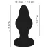 ANOS - rillet blød buttplug - 7 cm (sort)