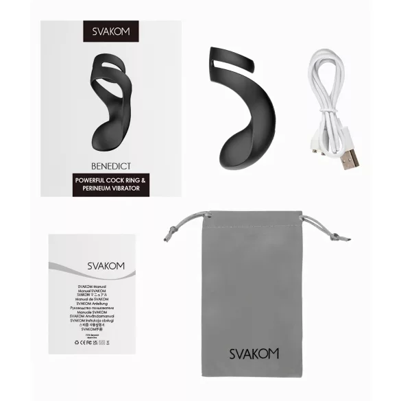 Svakom Benedict - penisring med vibration - perineumstimulerende - sort