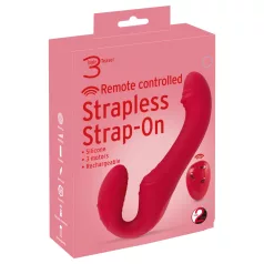   You2Toys - strapless strap-on vibrator - fjernbetjening - rød