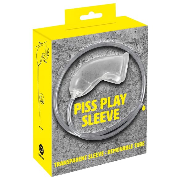 You2Toys Piss Play Sleeve - penisovertræk med slange (gennemsigtig)