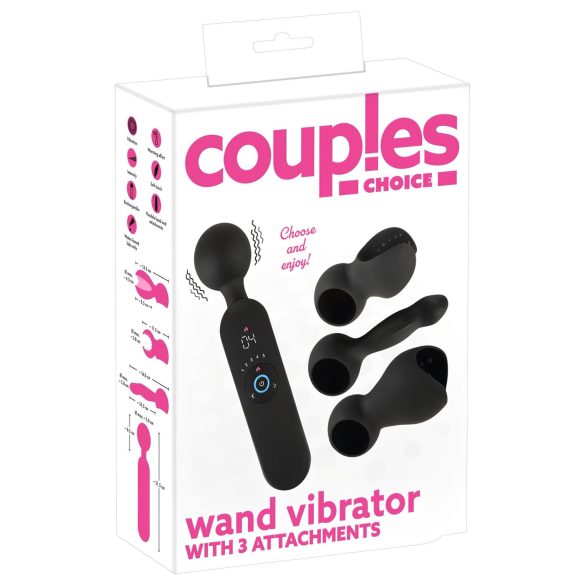 Couples Choice - genopladelig varme-vibrator massager (sort)