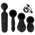 Couples Choice - genopladelig varme-vibrator massager (sort)