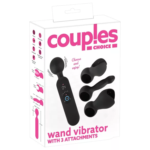 Couples Choice - parvibrator med varme - genopladelig - sort