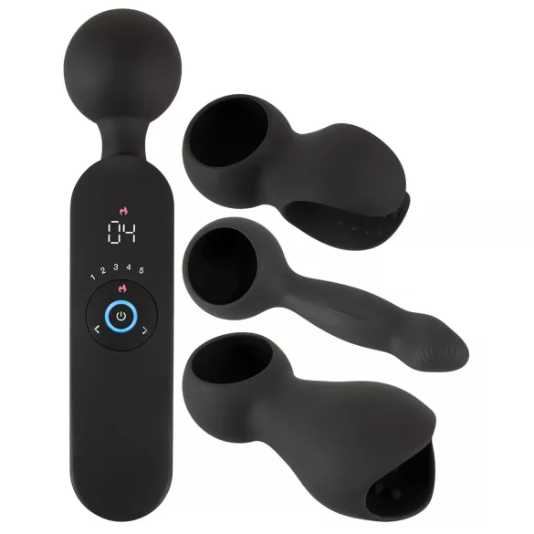 Couples Choice - parvibrator med varme - genopladelig - sort