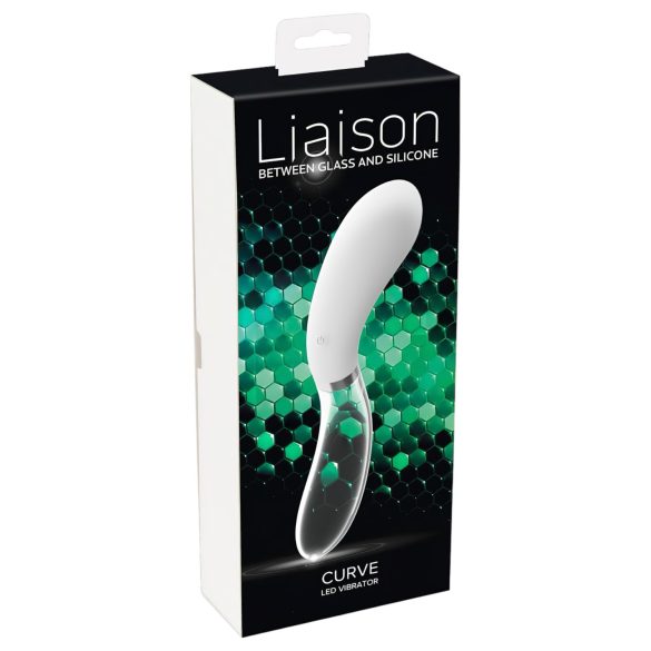Liaison Curve - genopladelig LED vibrator (gennemsigtig-hvid)