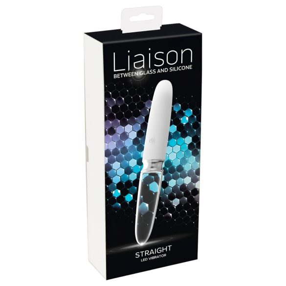 Liaison Straight - opladelig LED vibrator (gennemsigtig-hvid)