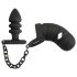 Black Velvet - silikone penisbur med anal plug (sort)